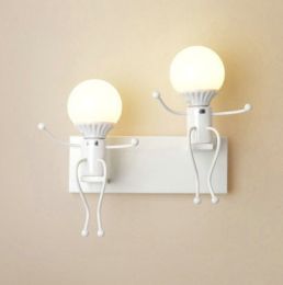 Living room bedroom bedside lamp (style: Warm5W, Color: White double head)