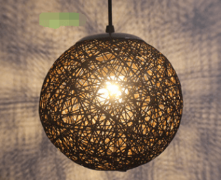 Wholesale hemp ball chandelier Zhongshan rattan lamp Pastoral restaurant bar chandelier hot pot shop light Living room porch light (Color: Brown, size: 50CM)