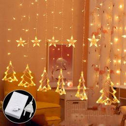 Christmas Curtain Shop Window Lights (style: Christmas tree, Model: EU)