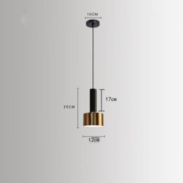Bedside Chandeliers, Bedside Chandeliers, Chandeliers (Color: Upper black and lower gold, size: Warm light)