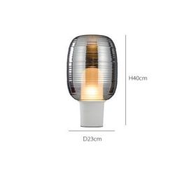 Glass Table Lamp Simple Personality Creative Living Room (Color: Smoky gray table lamp)