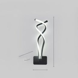 led wall lamp nordic minimalist bedroom bedside lamp (style: White light, Color: Rich black)