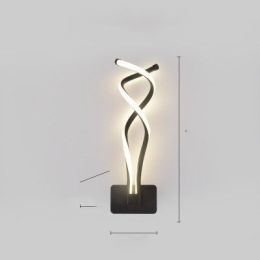 led wall lamp nordic minimalist bedroom bedside lamp (style: Warm light, Color: Rich black)