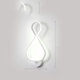 led wall lamp nordic minimalist bedroom bedside lamp (style: White light, Color: 8 characters)