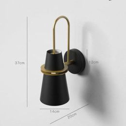 Indoor living room wall lamp (Color: Black)