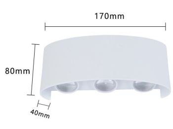 Outdoor Rainproof Led Wall Lamp Outdoor Spotlight Courtyard Bedside Living Room Wall Lamp (power-style: 6W-White light, Color: White)