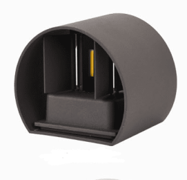 Aluminum outdoor wall lamp waterproof adjustable wall lamp square circular background wall lamp color BD81 BD80 (style: Red, Model: Round grey shell)