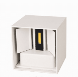 Aluminum outdoor wall lamp waterproof adjustable wall lamp square circular background wall lamp color BD81 BD80 (style: Green, Model: Square white shell)