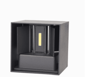 Aluminum outdoor wall lamp waterproof adjustable wall lamp square circular background wall lamp color BD81 BD80 (style: Blue, Model: Square black shell)