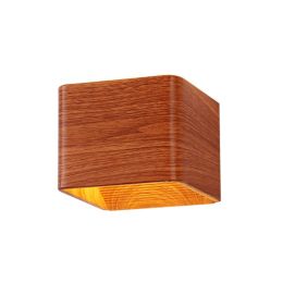 Square LED Indoor Lighting Wall Lamp (Light color: White, Color: Wood grain)