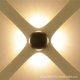 Outdoor waterproofing wall lamp indoor hotel courtyard wall wall lamp cross star light antirust LED exterior wall lamp (style: C)
