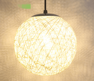 Wholesale hemp ball chandelier Zhongshan rattan lamp Pastoral restaurant bar chandelier hot pot shop light Living room porch light (Color: White, size: 45CM)
