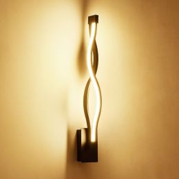 Nordic style wall light (Color: Wave Black Warm White)
