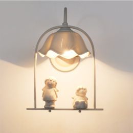 Little angel creative bedroom bedside wall lamp (style: No bulb, Color: 6032B ceramic)