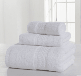 Cotton soft double-sided thickening towel skin-friendly bath towel beauty salon bathrobe bath towel set (Color: White)