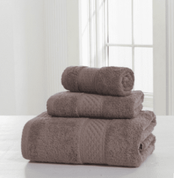 Cotton soft double-sided thickening towel skin-friendly bath towel beauty salon bathrobe bath towel set (Color: coffee)
