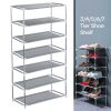 3/4/5/6/7-Tier Shoe Tower Shelf Organizer Shoe Rack Storage 21 Pairs Shoes Shelves Metal Holder