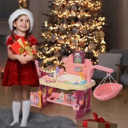 Kids Pet Cat-care Set With Pet Cat With Light Music Pink Toys Playset (Color: pink)