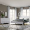 Gray Solid Wood 3 Pieces Queen Bedroom Sets