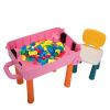 2 in 1 Multi Kids Activity Table Set with 1 Chair Compatible Building Block and Drawing Table for Toddlers XH