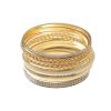 Gold Tone 9 to 11 Pcs Bangle Bracelet Set for Women Boho Indian Multi Bangle Sets for Teen Girls Punk Chunky Layered Stackable Textured Bracelets