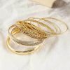 Gold Tone 9 to 11 Pcs Bangle Bracelet Set for Women Boho Indian Multi Bangle Sets for Teen Girls Punk Chunky Layered Stackable Textured Bracelets