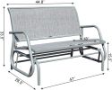 2 Person Swing Glider Chair Patio Swing Bench with Cup Holder Garden Rocking Seat for Outdoor Patio,Backyard,Deck Swimming Pool